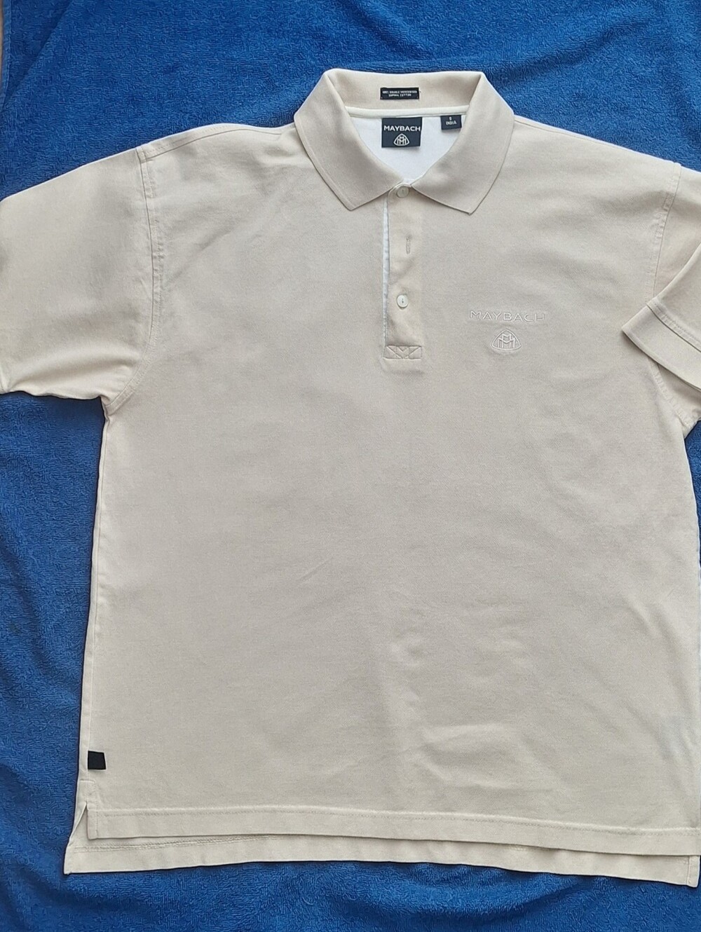 Maybach Polo Man Beige Shirt Size S 100% Supima Cotton